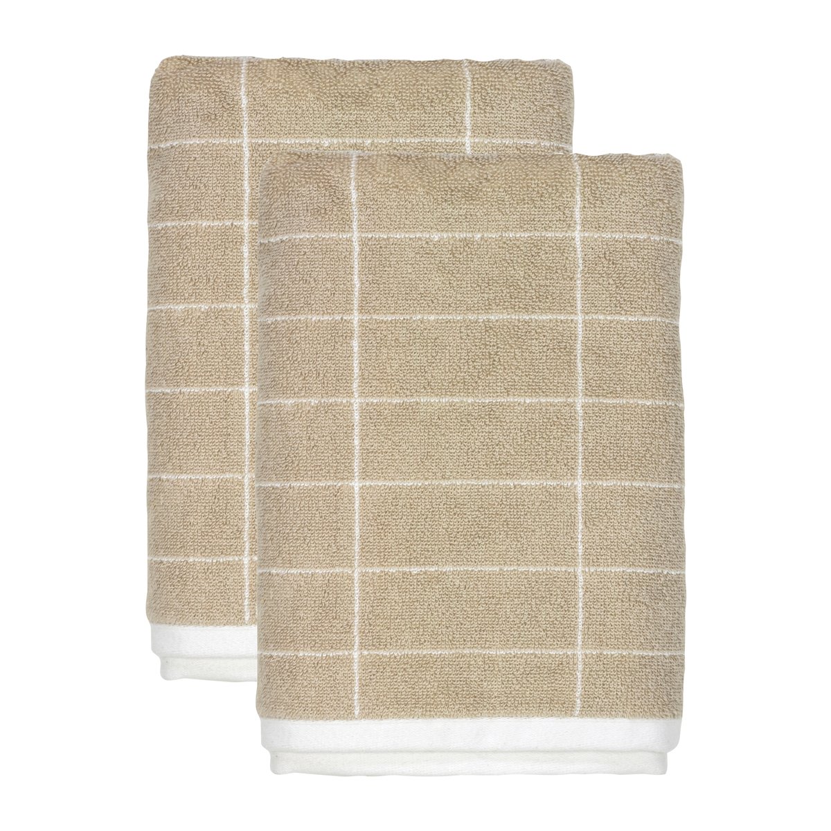 Mette Ditmer Serviette d'invité Tile Stone 38x60 cm, lot de 2 Sable-blanc cassé