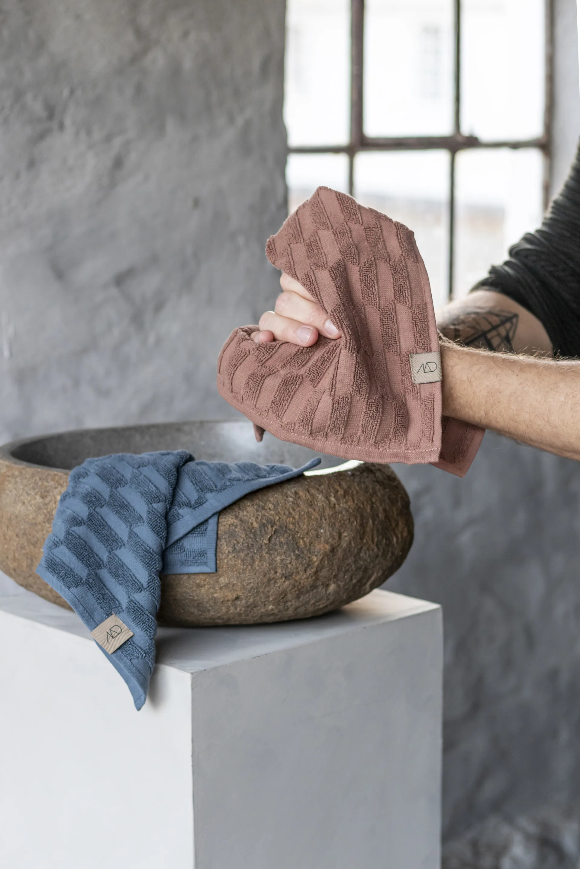 Serviette Geo 30x30 cm, lot de 3, Blush Mette Ditmer