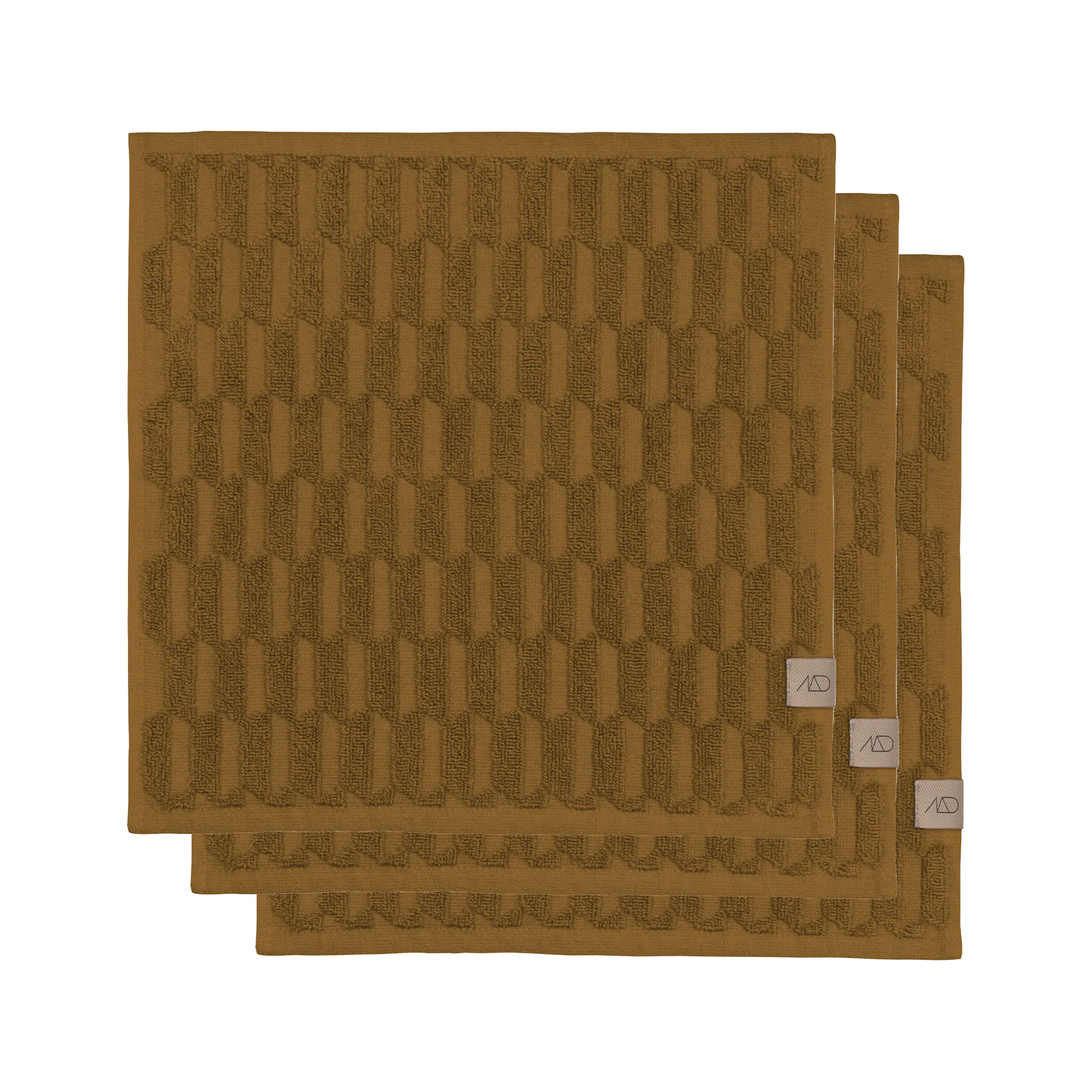 Serviette Geo 30x30 cm, lot de 3, Curry Mette Ditmer