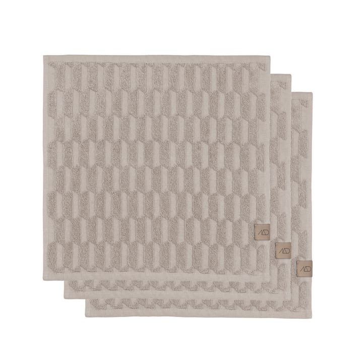 Serviette Geo 30x30 cm, lot de 3 - Sable - Mette Ditmer