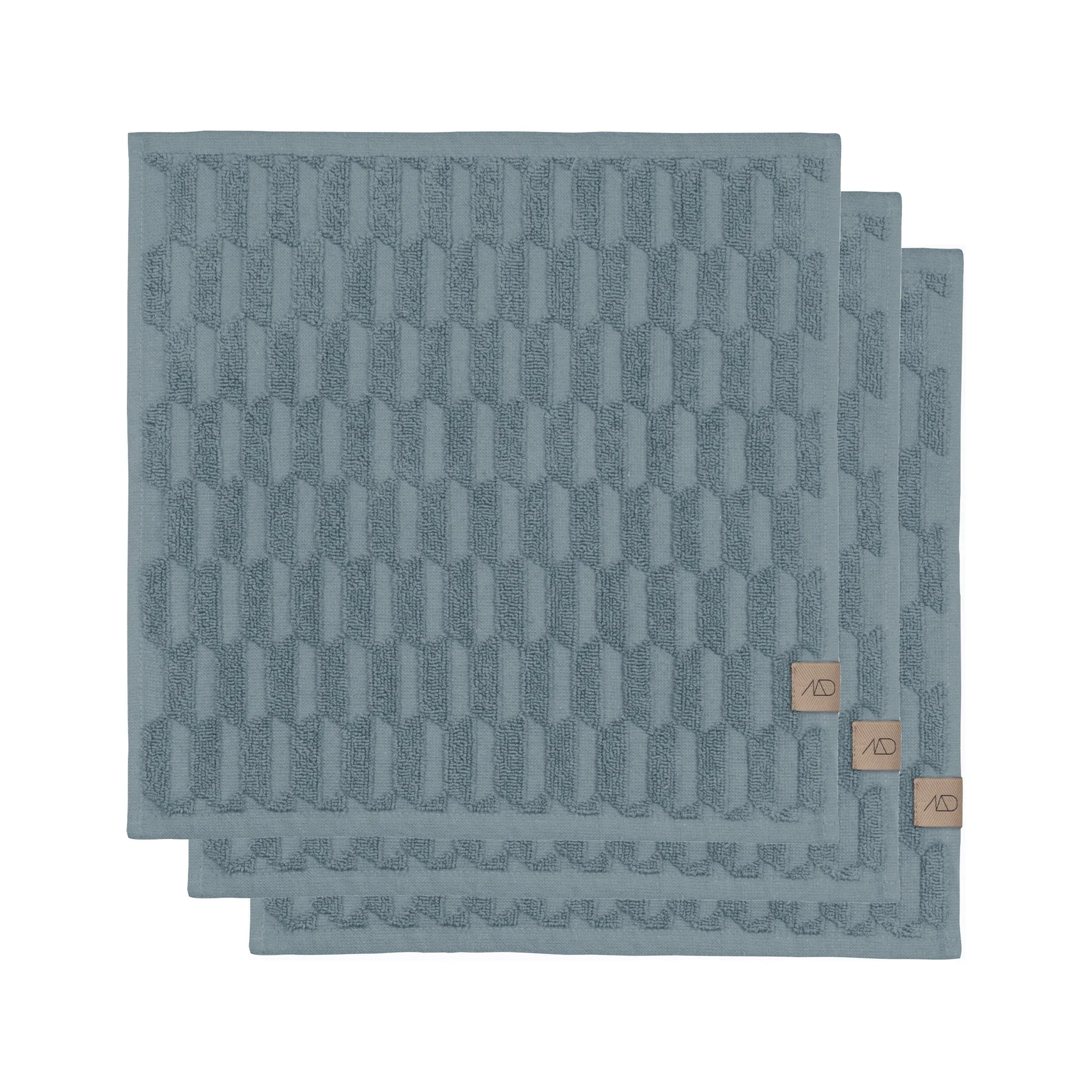 Serviette Geo 30x30 cm, lot de 3, Stone blue Mette Ditmer