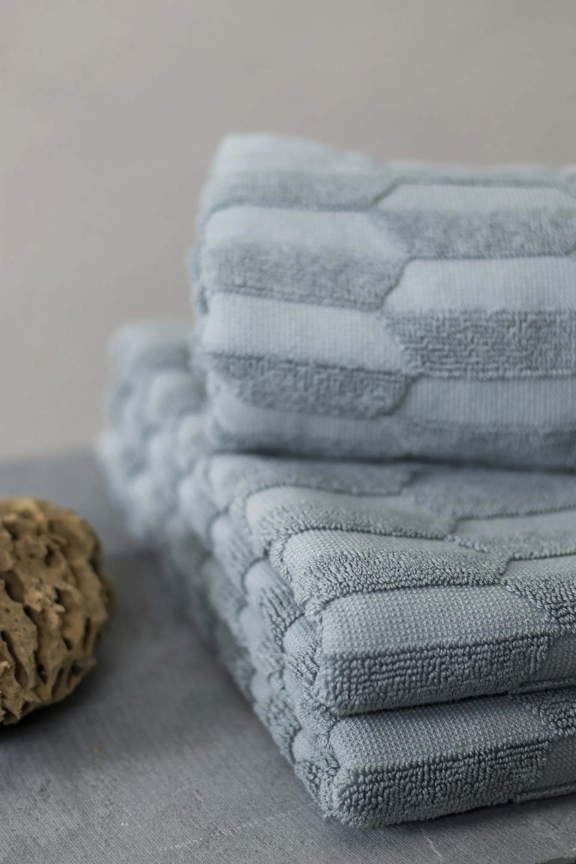 Serviette Geo 30x30 cm, lot de 3, Stone blue Mette Ditmer