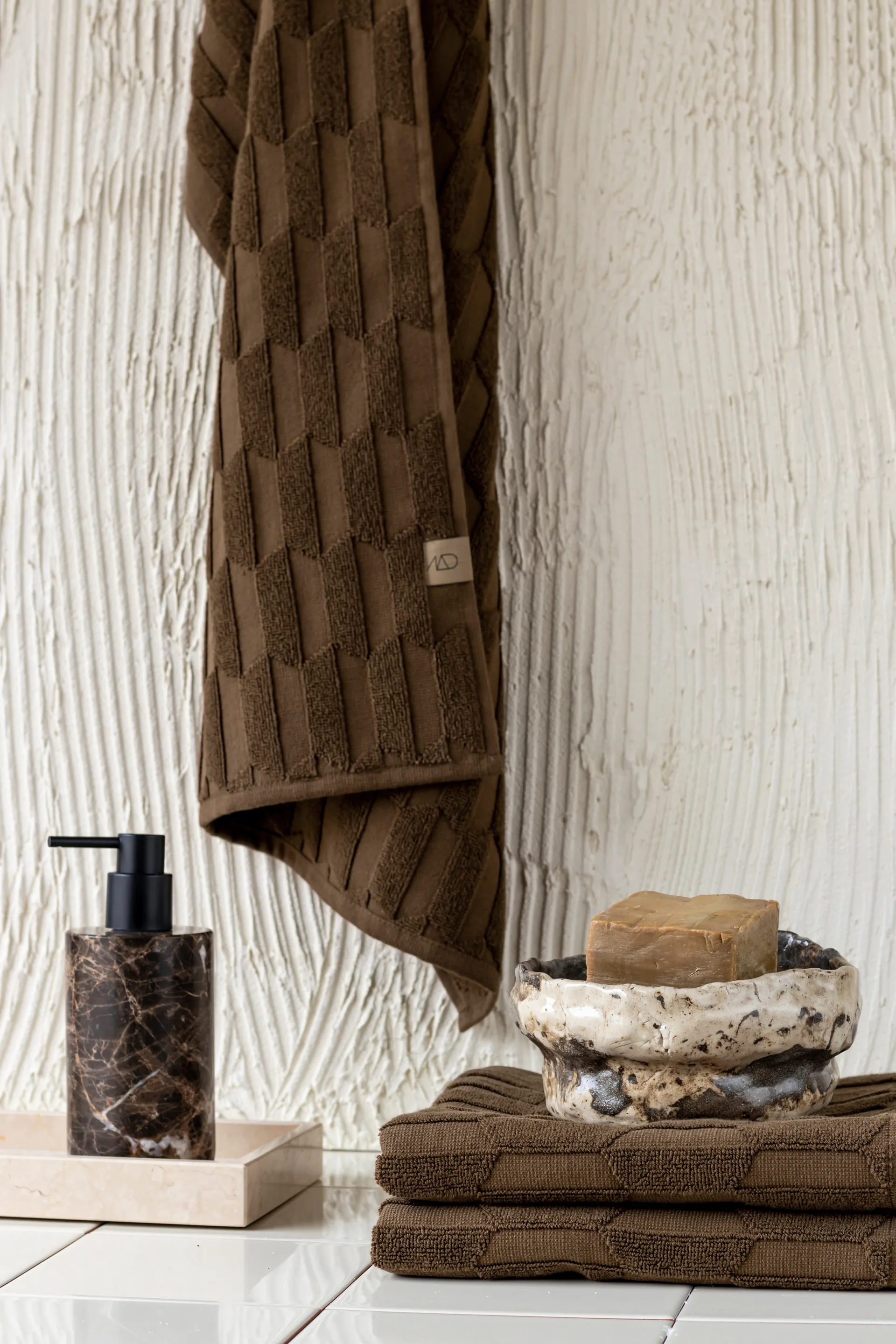 Serviette Geo 50x95 cm, Chocolat Mette Ditmer