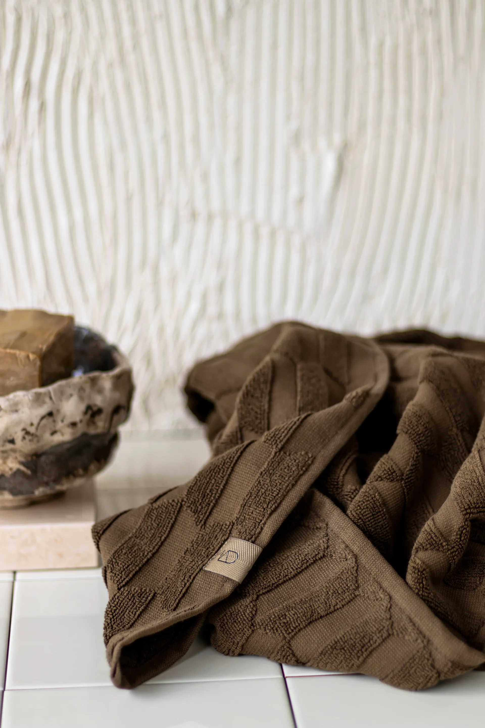 Serviette Geo 50x95 cm, Chocolat Mette Ditmer