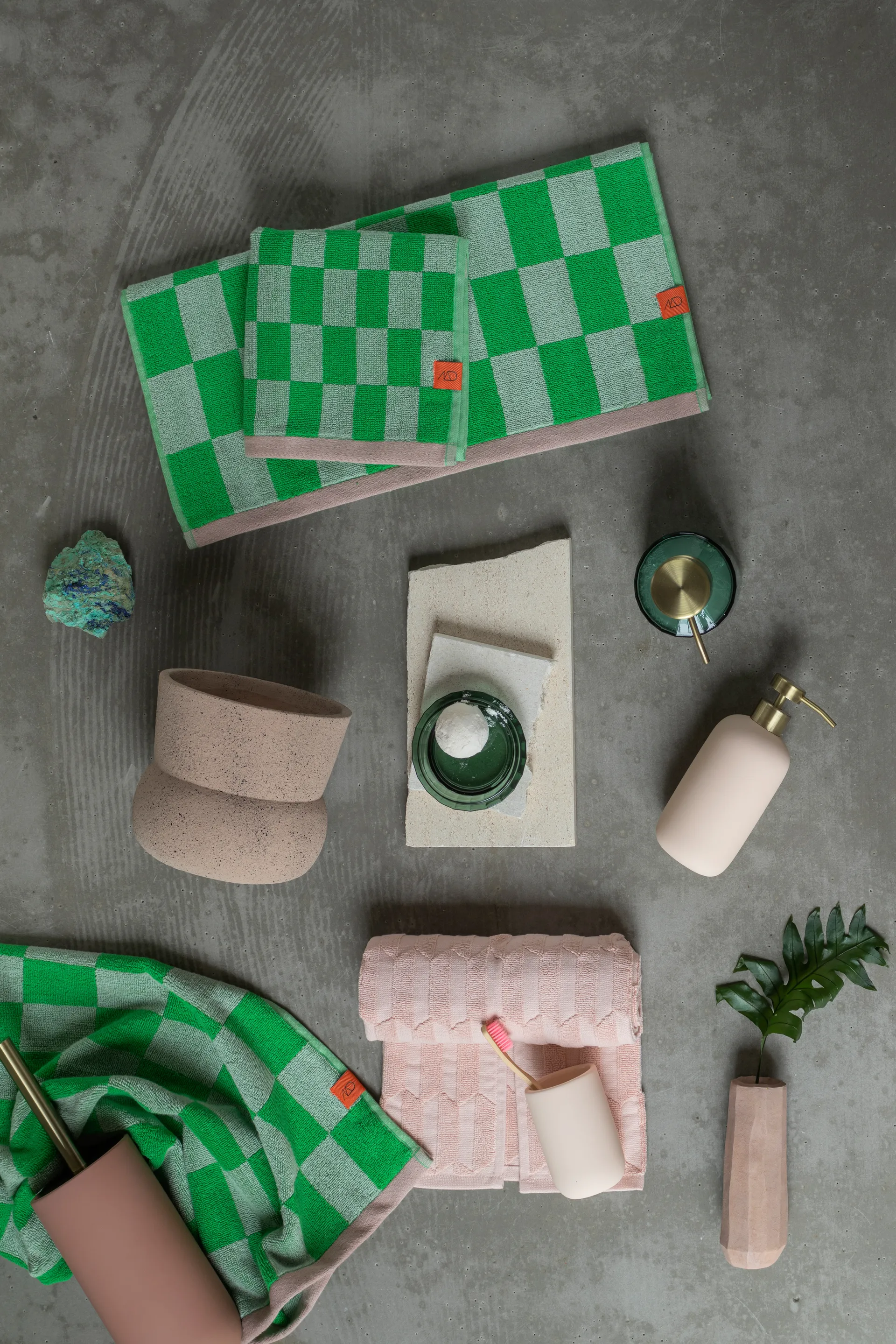 Serviette Retro, Classic green, 40x55 cm, lot de 2 Mette Ditmer