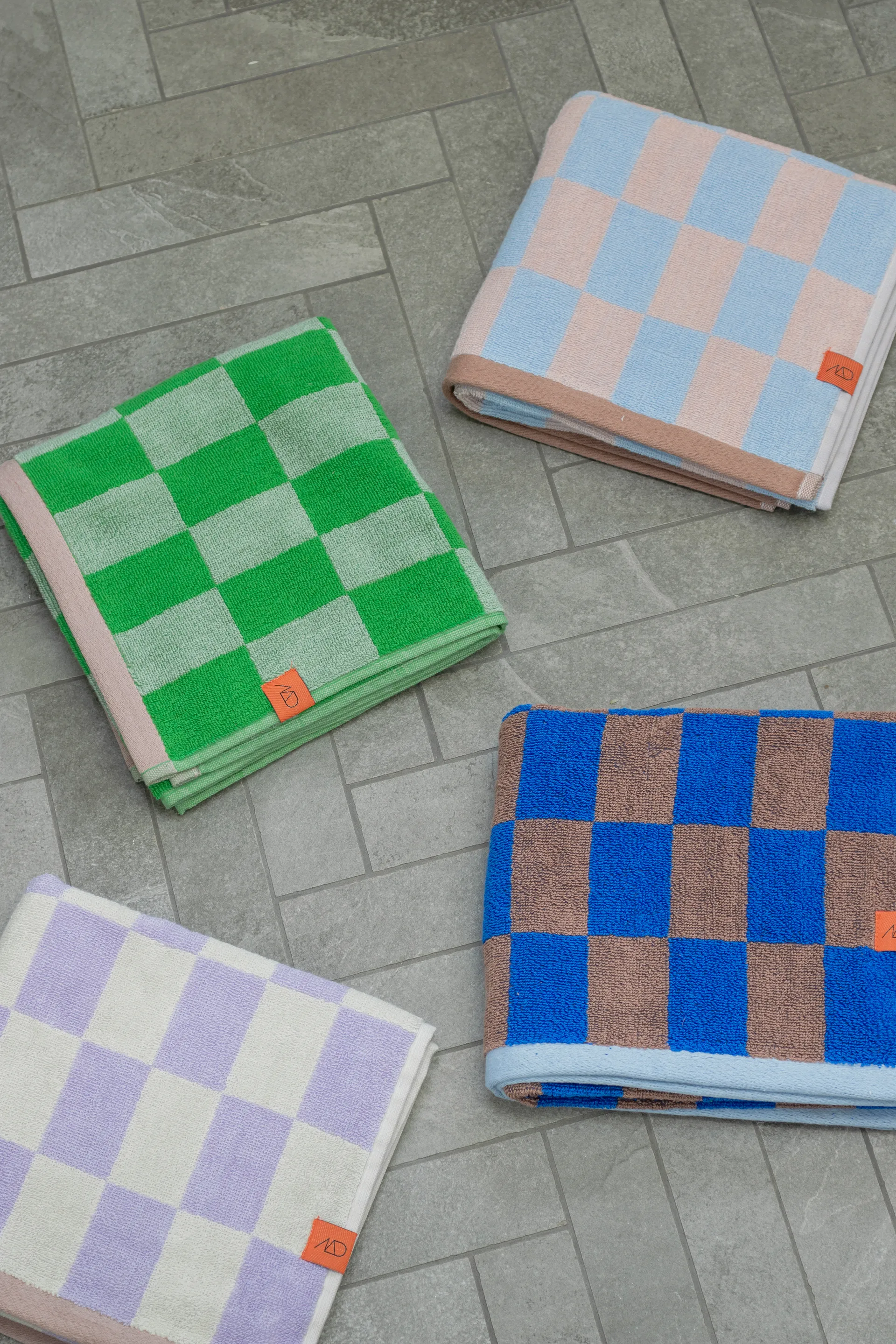 Serviette Retro, Light blue, 70x133 cm Mette Ditmer