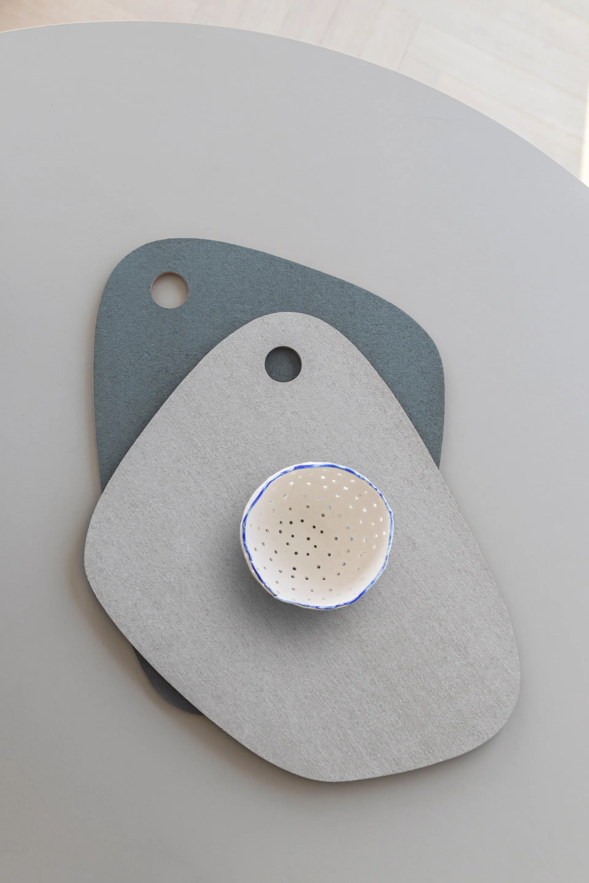 Set de table Twin réversible, Bleu ardoise-gris clair Mette Ditmer