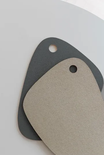 Set de table Twin réversible - Gris foncé-sable - Mette Ditmer