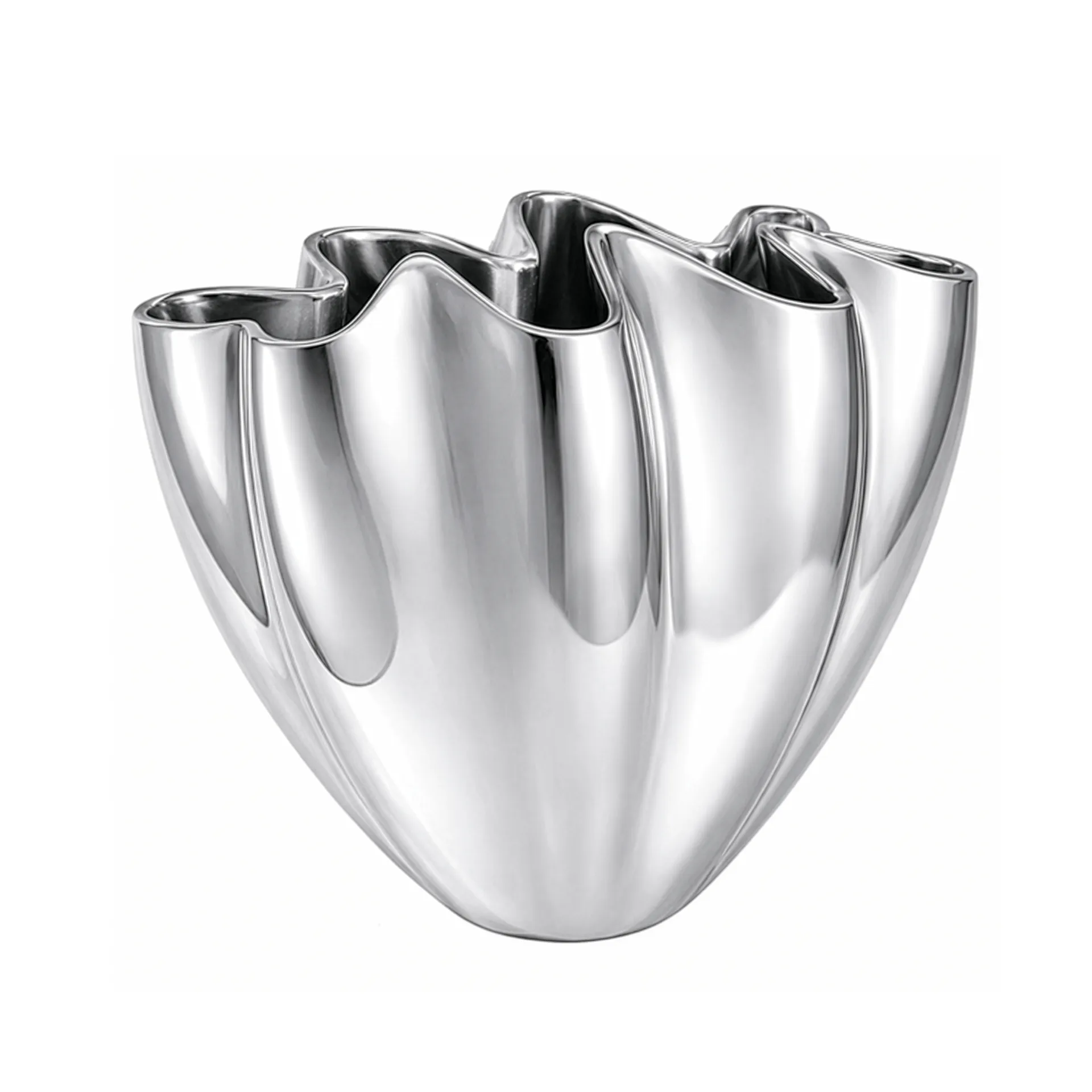 Shell vase, taille L, 30 cm, chrome Mette Ditmer
