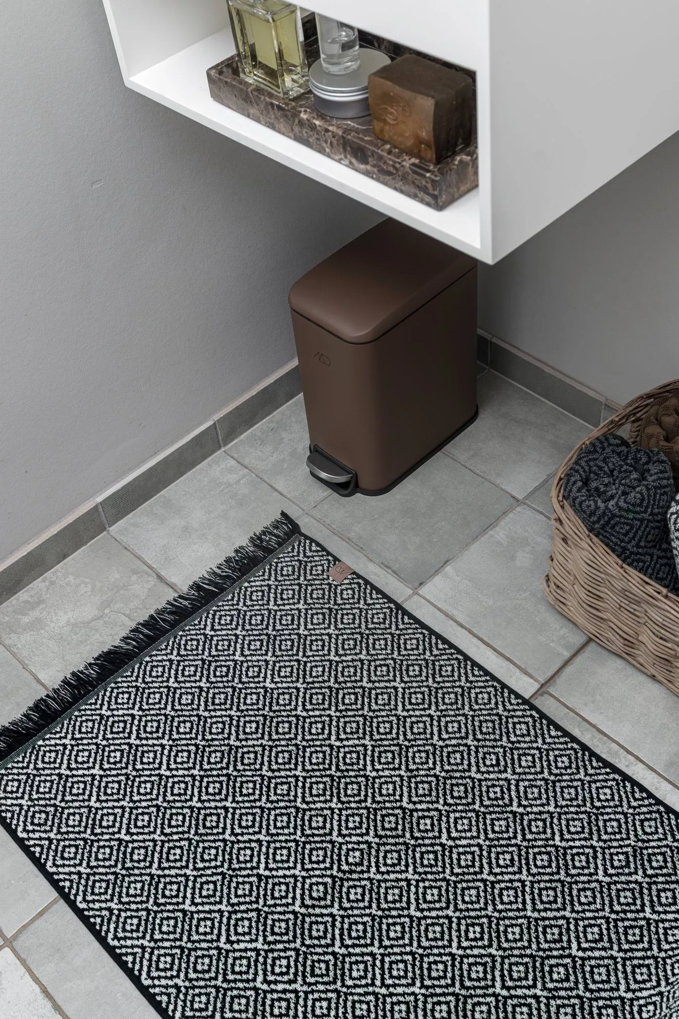 Tapis de salle de bain Morocco 50x80 cm, Black-white Mette Ditmer