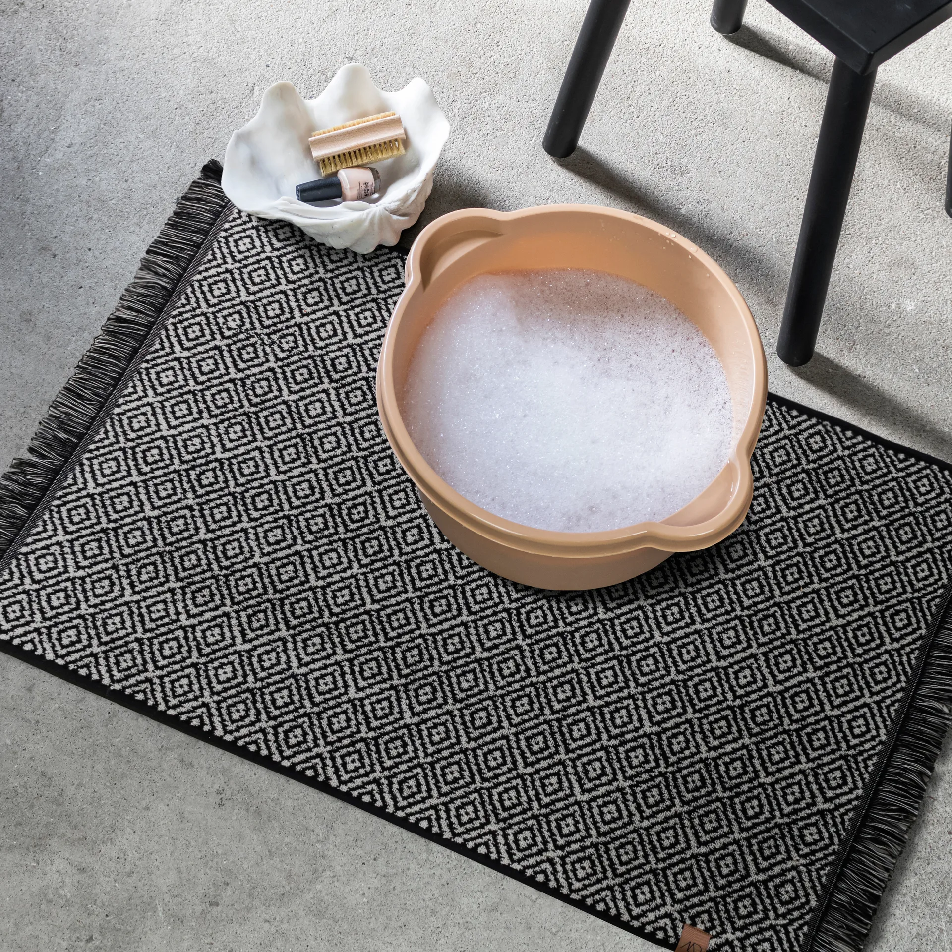 Tapis de salle de bain Morocco 50x80 cm, Black-white Mette Ditmer