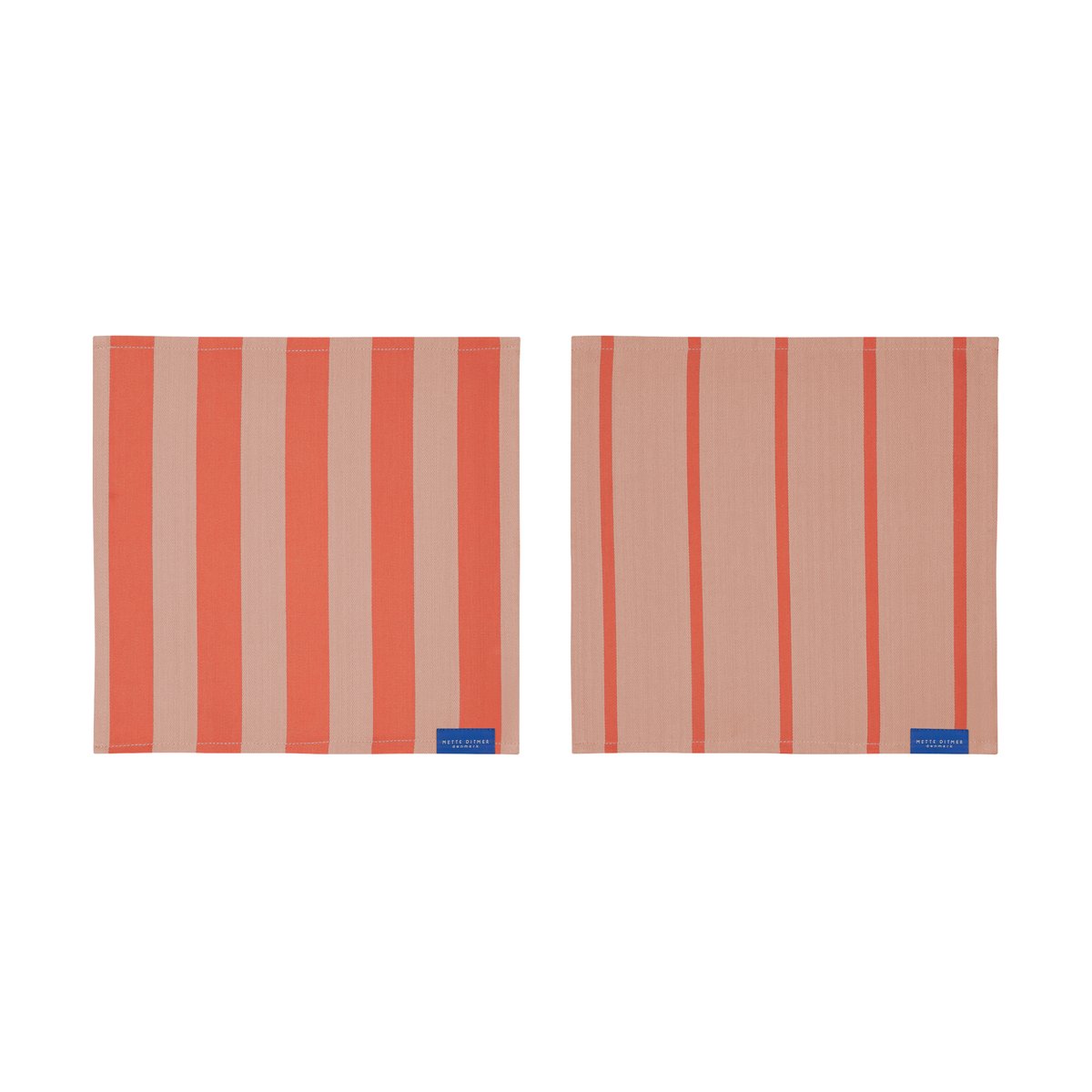 Mette Ditmer Torchon Stripes 33x33 cm lot de 2 Latte