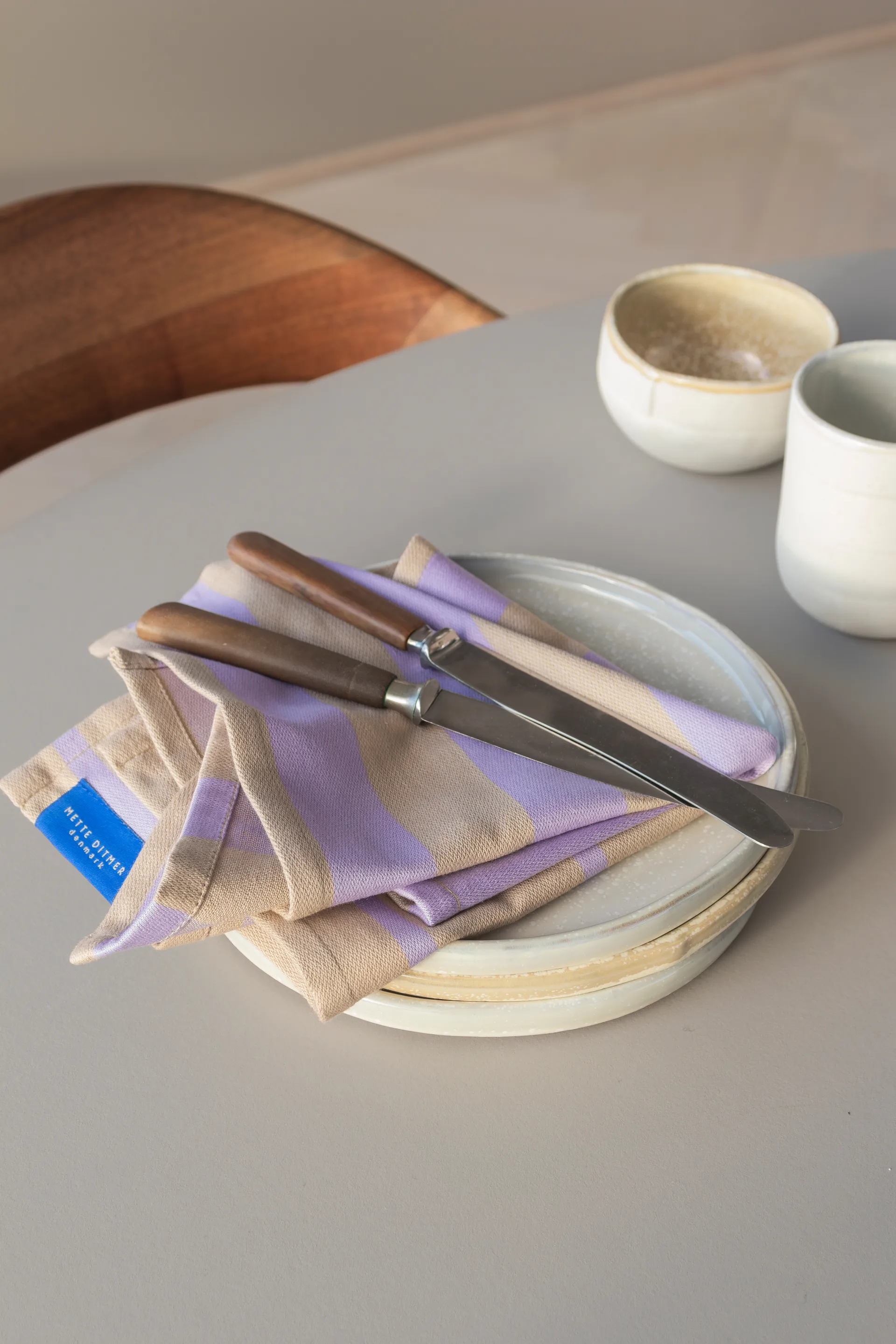 Torchon Stripes 33x33 cm lot de 2, Sand Mette Ditmer