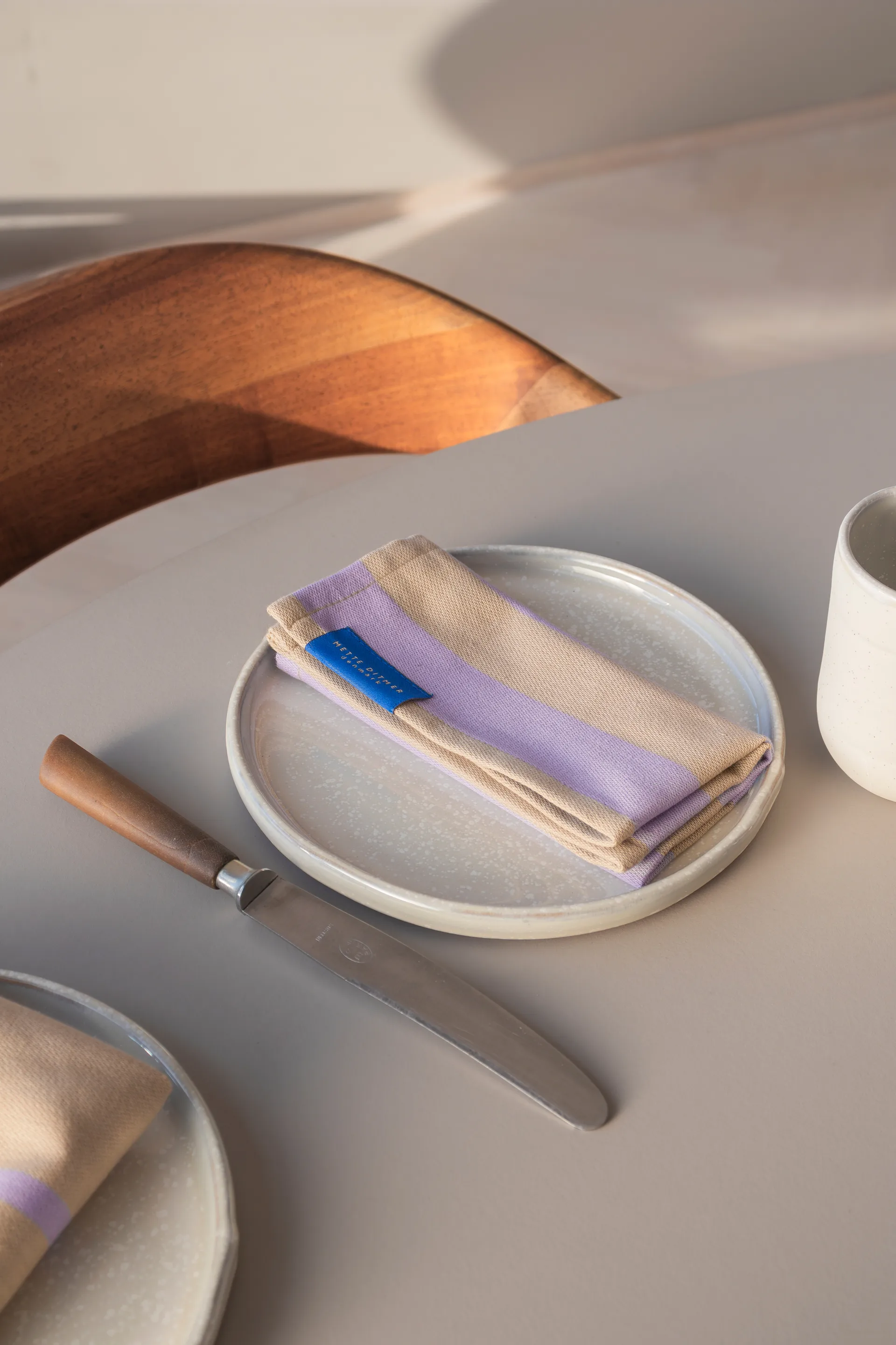 Torchon Stripes 33x33 cm lot de 2, Sand Mette Ditmer