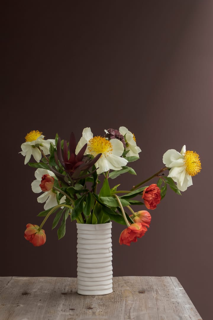 Vase Ribbon large 20 cm, Blanc cassé Mette Ditmer