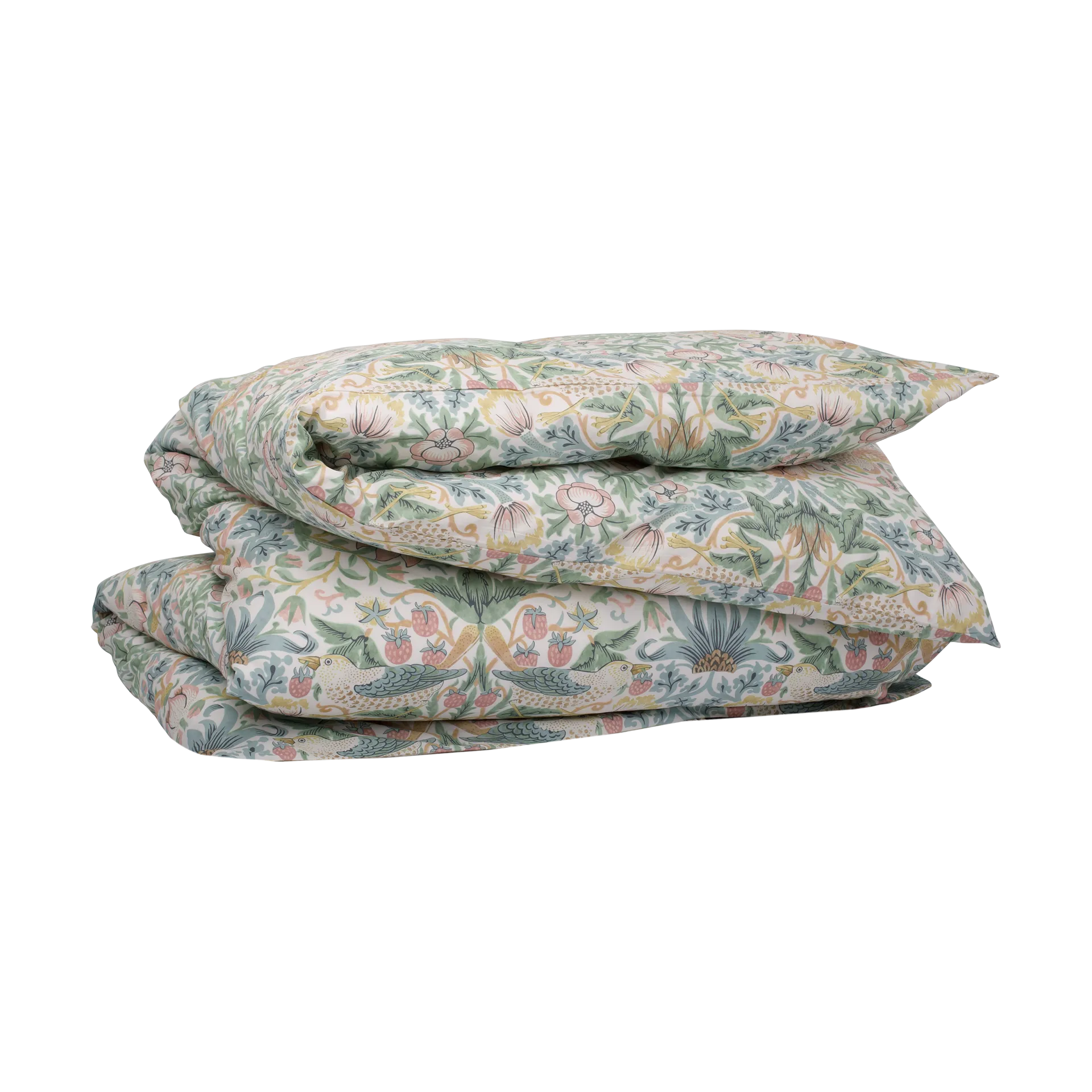 Housse de couette Morris & Co. Strawberry Thief, Vert, 150x210 cm Mille Notti