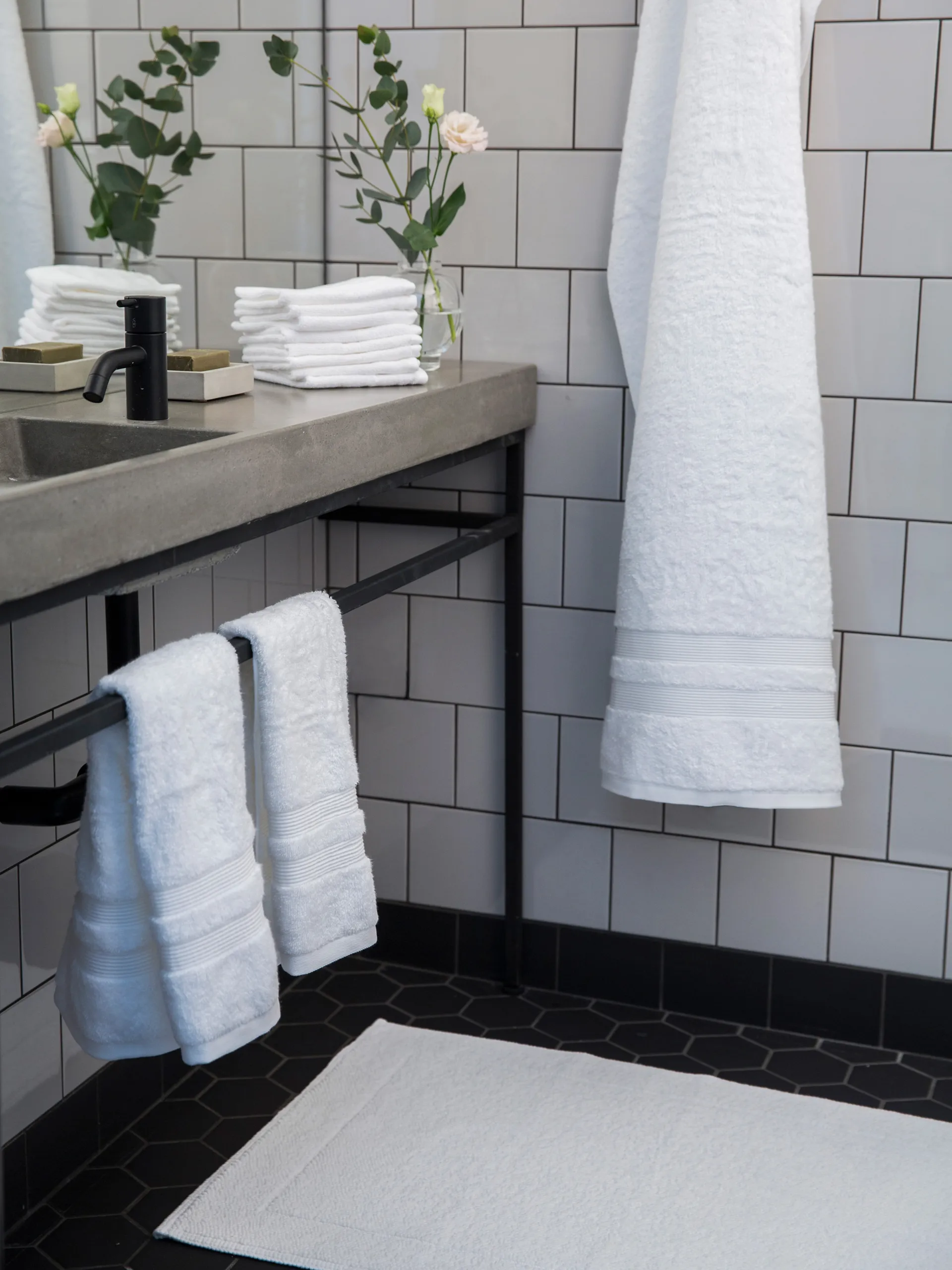 Serviette Fontana EKO, Blanc, 70x140 cm Mille Notti