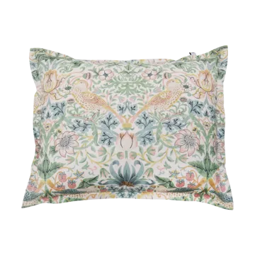 Taie d'oreiller Morris & Co. Strawberry Thief - Vert, 50x60 cm - Mille Notti