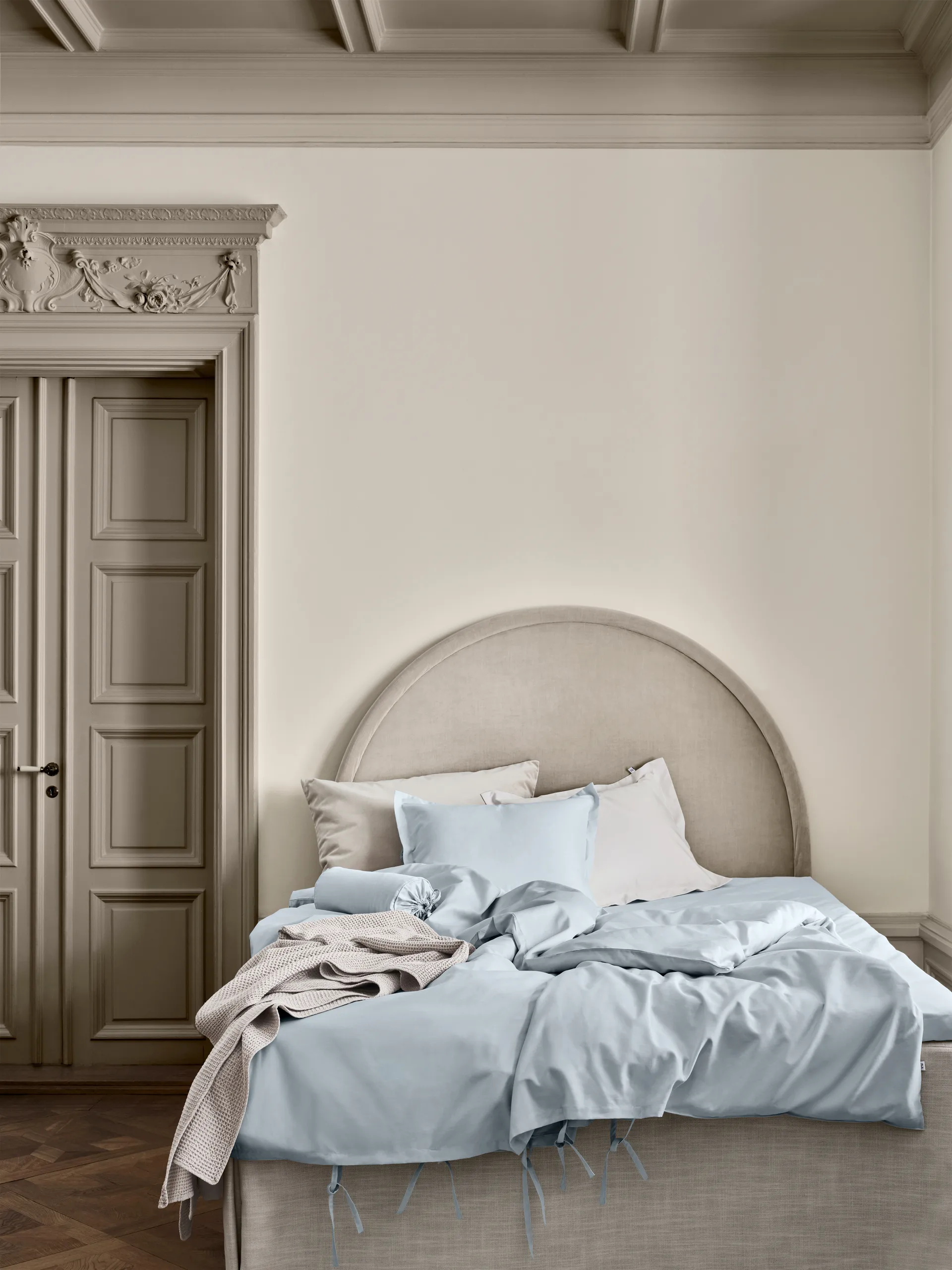 Taie d’oreiller Satina plain, Bleu Ljubljana, 50x90 cm Mille Notti