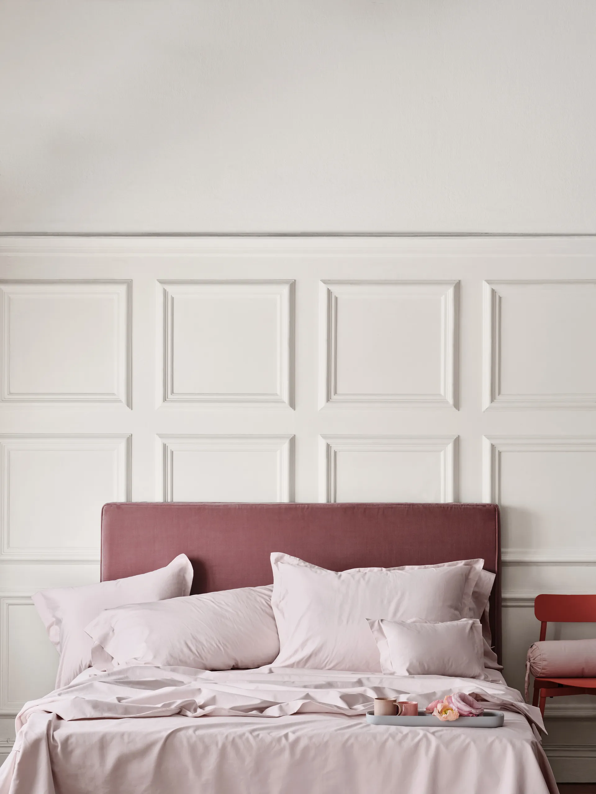 Taie d’oreiller Satina plain, Rose, 50x90 cm Mille Notti