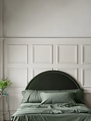 Taie d’oreiller Satina plain - Vert, 50x60 cm - Mille Notti