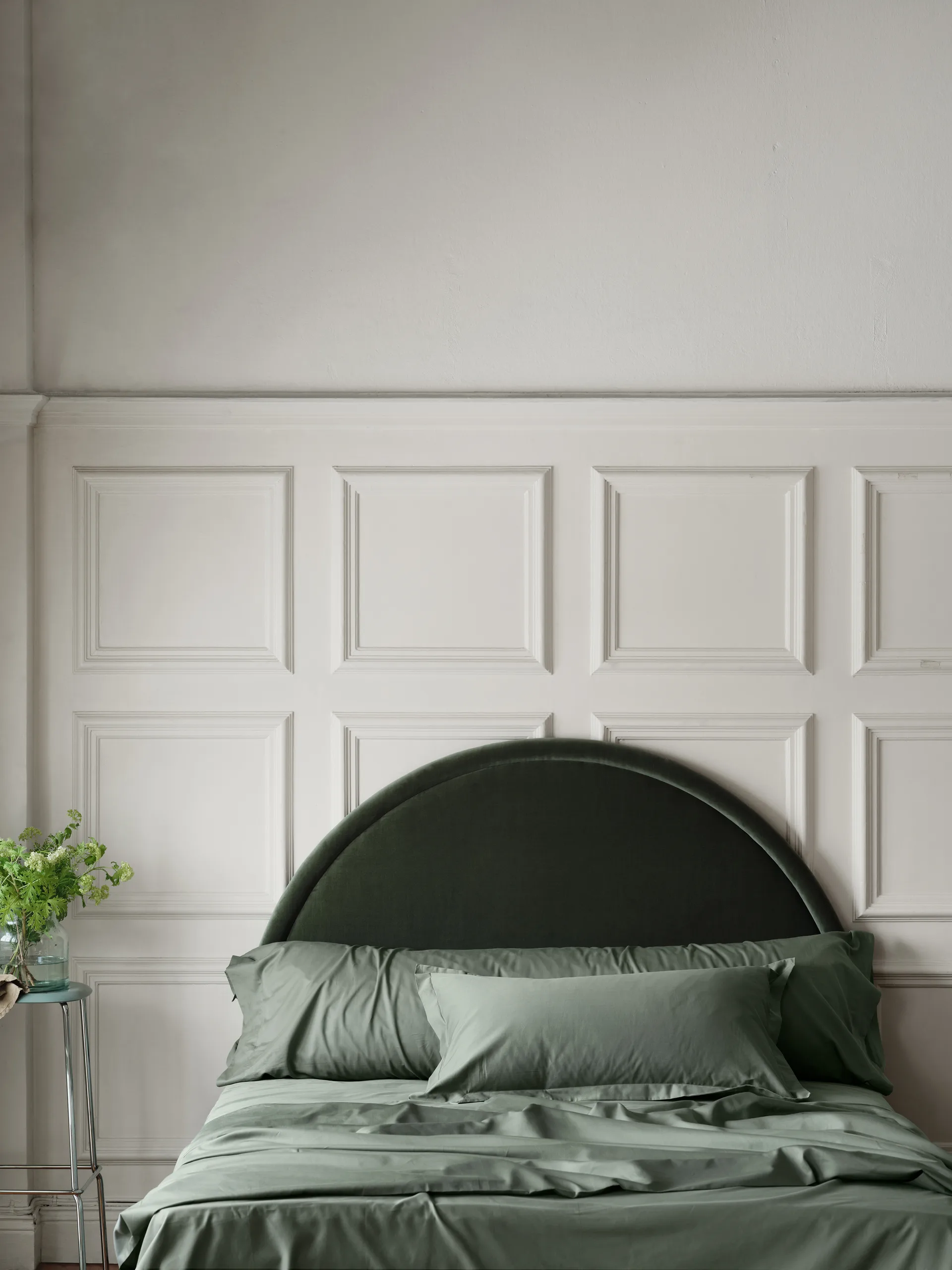 Taie d’oreiller Satina plain, Vert, 50x90 cm Mille Notti