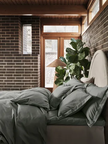 Taie d’oreiller Satina plain - Vert, 50x90 cm - Mille Notti