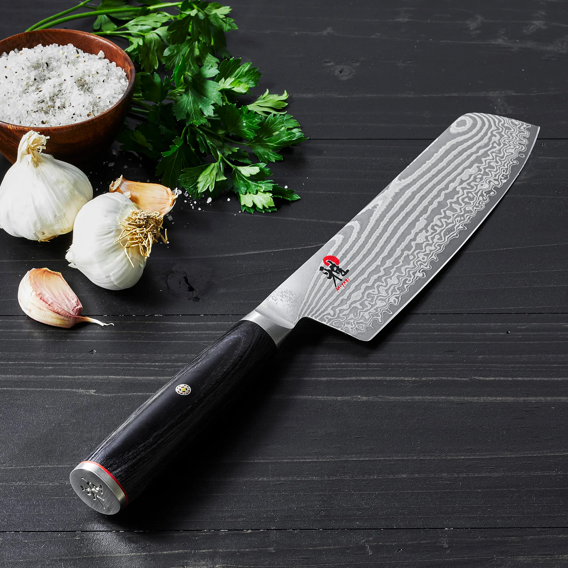 Couteau nakiri à fruits rectangulaire Raw 5000FCD 17 cm, Damaské noir Miyabi