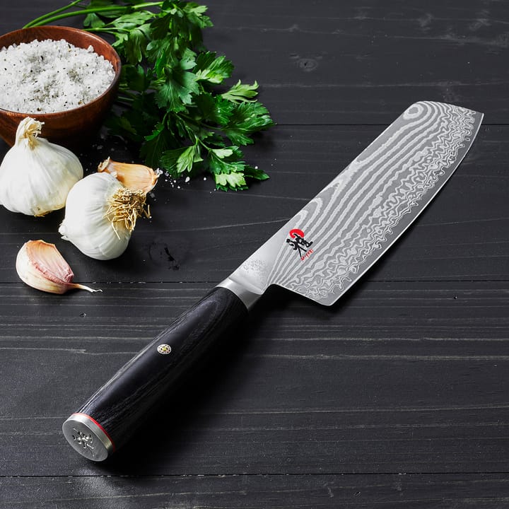 Couteau nakiri à fruits rectangulaire Raw 5000FCD 17 cm, Damaské noir Miyabi