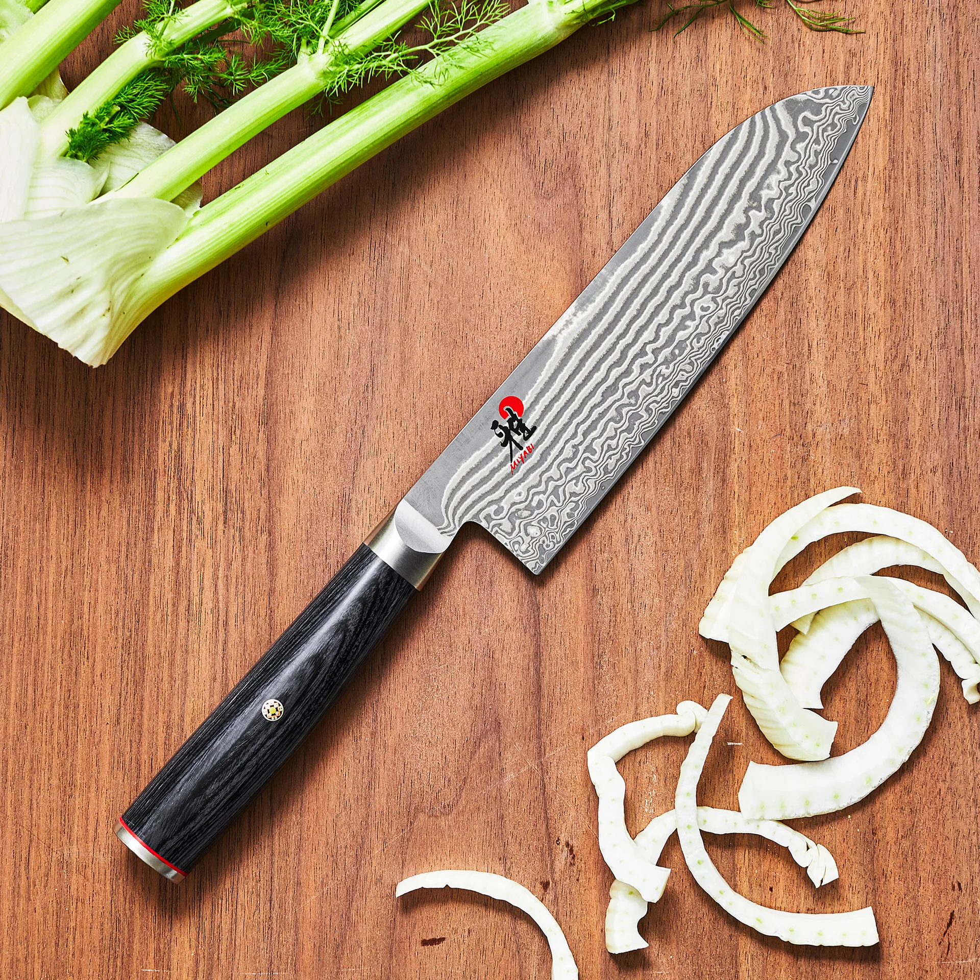 Couteau santoku Raw 5000FCD 18 cm, Damaskus-noir Miyabi