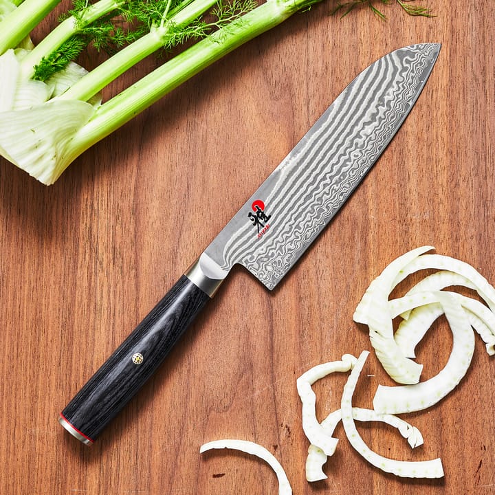 Couteau santoku Raw 5000FCD 18 cm, Damaskus-noir Miyabi