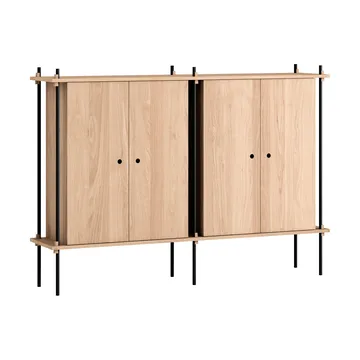 Armoire Shelving System Cabinet - Chêne-black, 163x115x35 cm, S.115.2.E - MOEBE