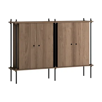 Armoire Shelving System Cabinet - Chêne fumé-black, 163x115x35 cm, S.115.2.E - MOEBE