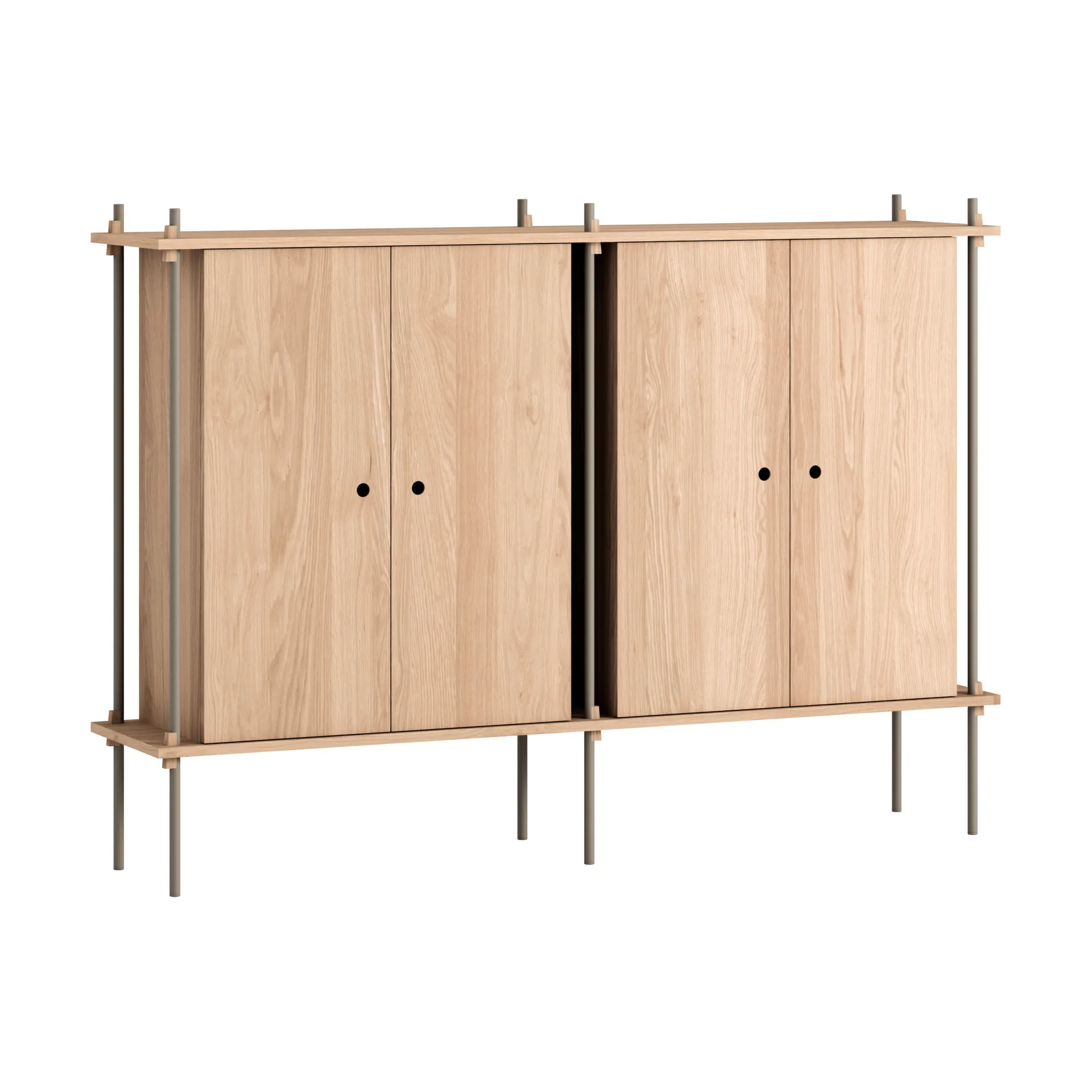 Armoire Shelving System Cabinet, Chêne-warm grey, 163×115×35 cm, S.115.2.E MOEBE