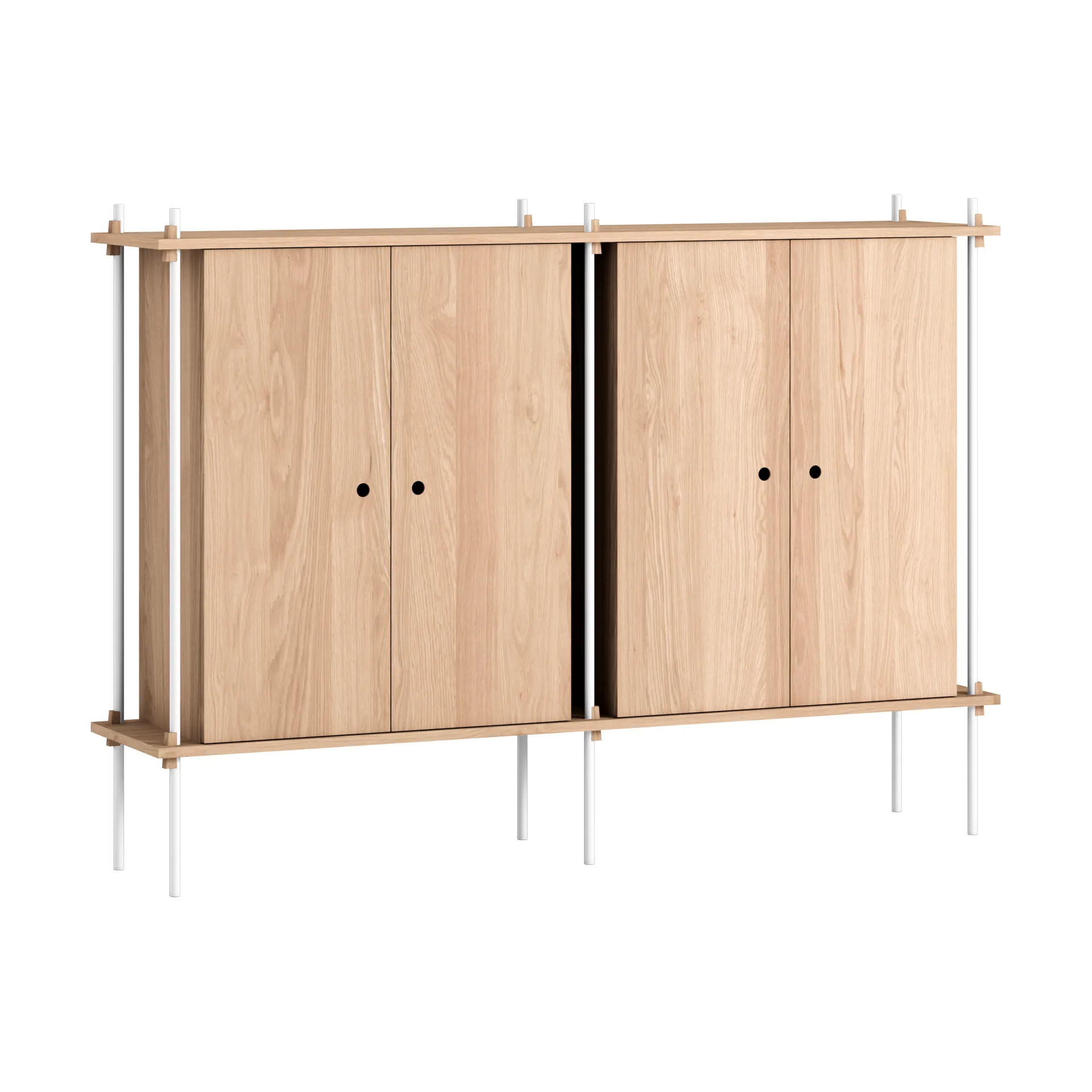Armoire Shelving System Cabinet, Chêne-white, 163x115x35 cm, S.115.2.E MOEBE