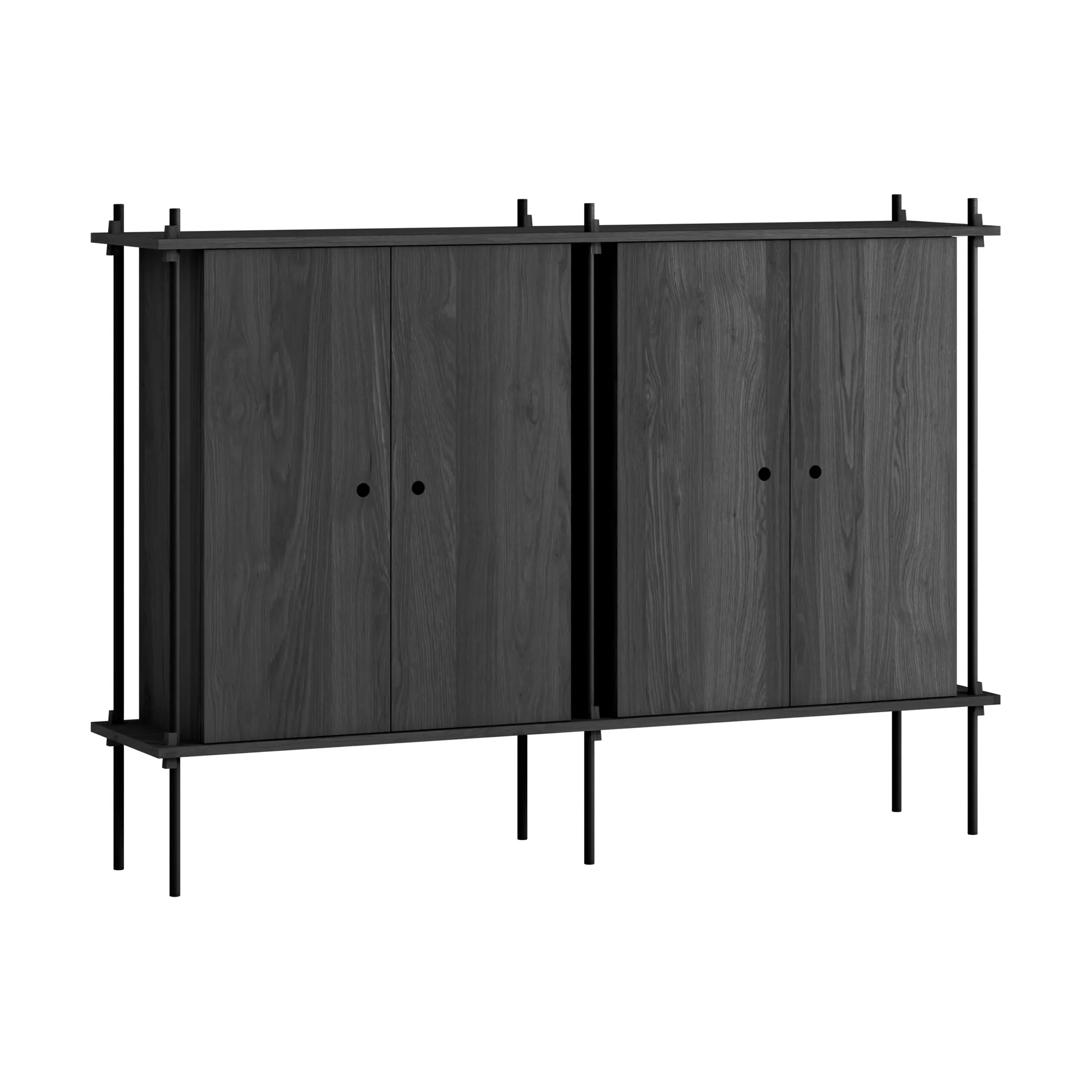 Armoire Shelving System Cabinet, Noir, 163x115x35 cm, S.115.2.E MOEBE
