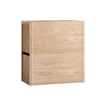 Boîte de rangement en chêne 33x60 cm - Bois, blanc - MOEBE