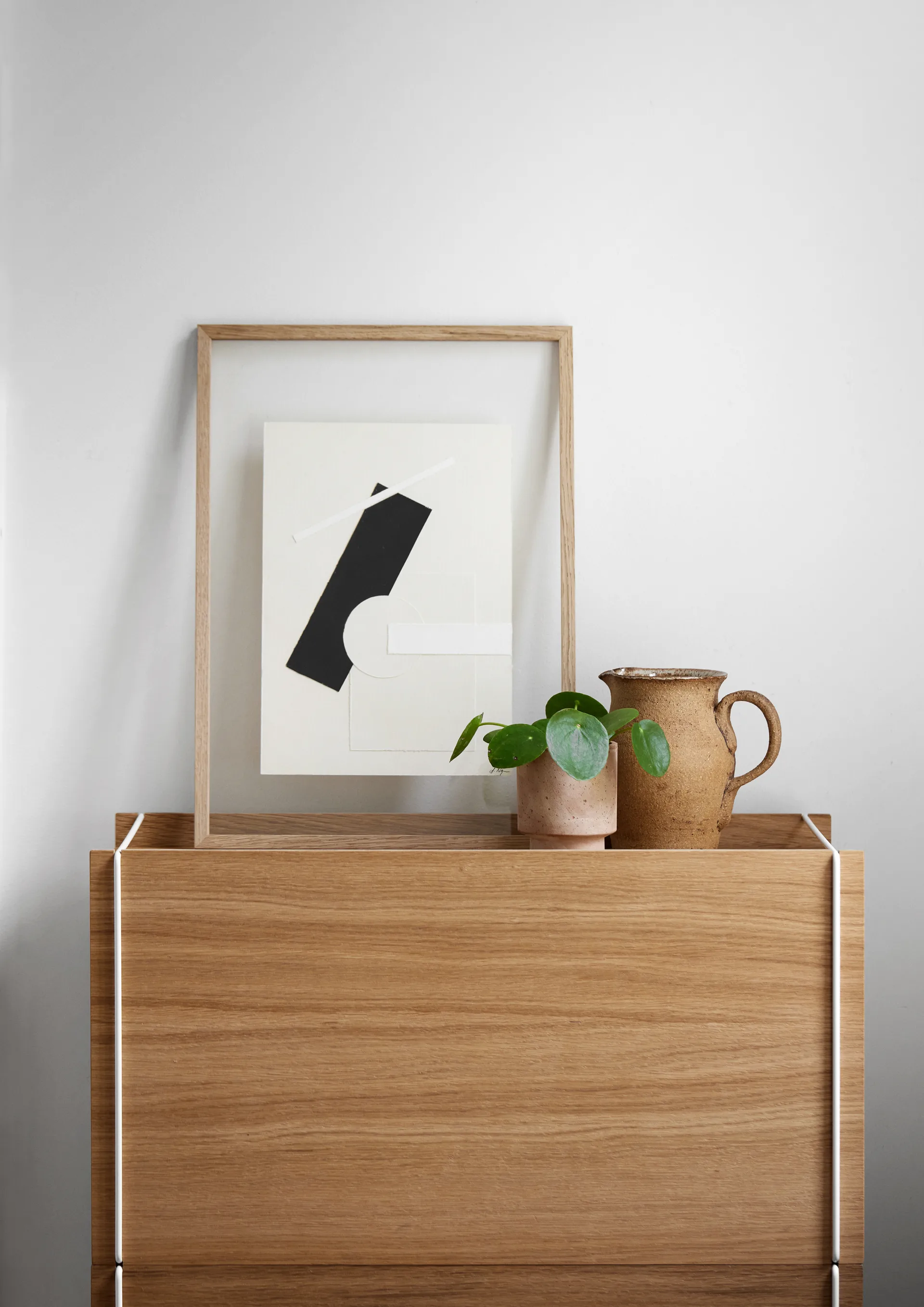 Boîte de rangement en chêne 33x60 cm, Bois, blanc MOEBE