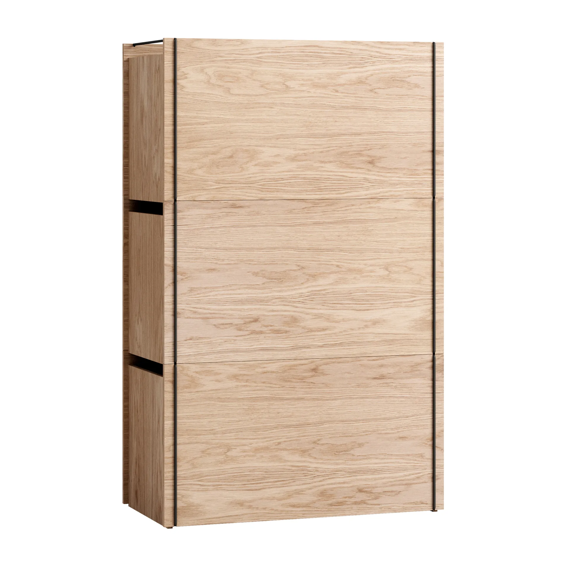 Boîte de rangement en chêne 33x60 cm, Bois, noir MOEBE