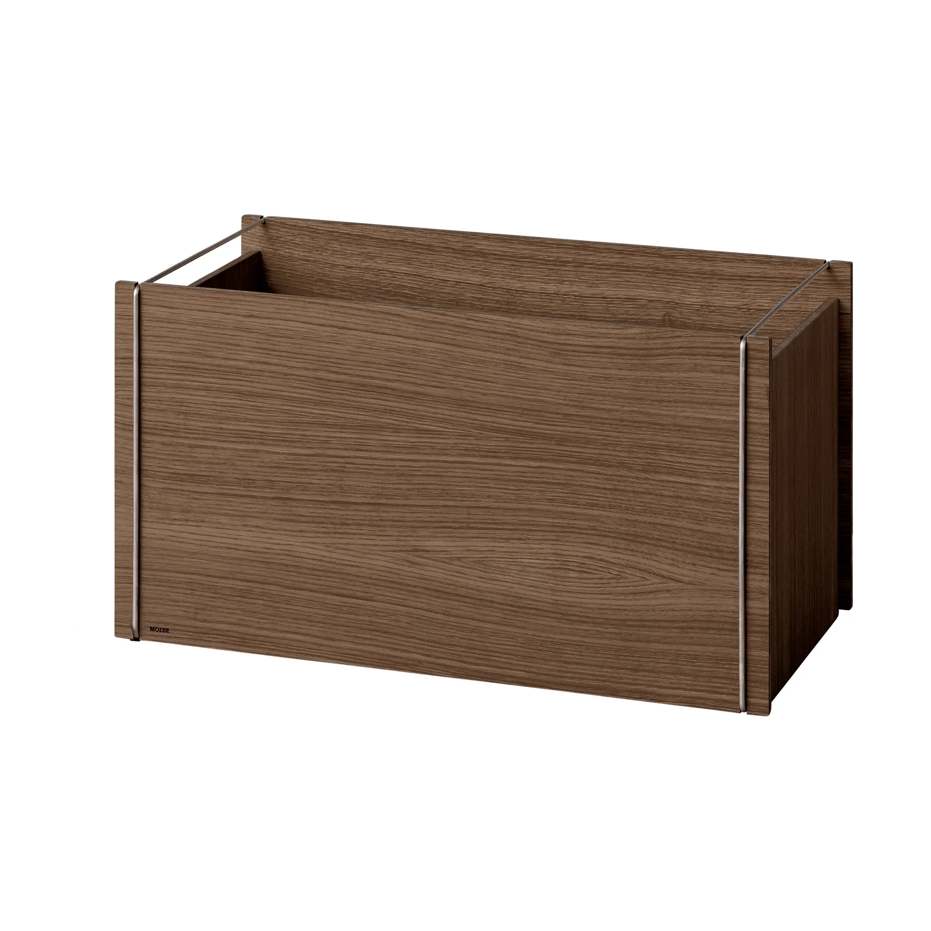 Boîte de rangement Moebe, Chêne fumé-acier inoxydable, 33x60x31 cm MOEBE