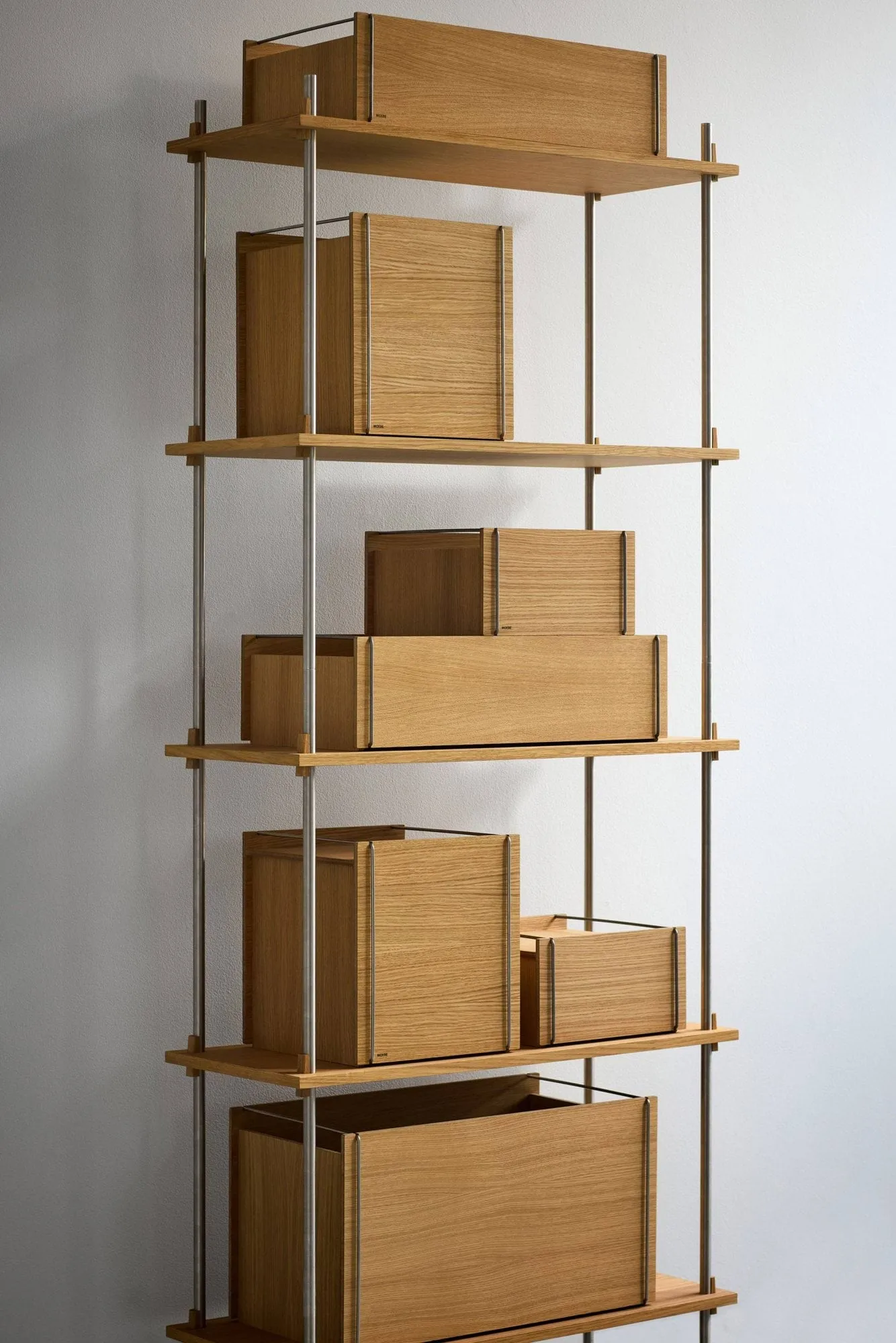 Boîte de rangement Moebe, Chêne fumé-acier inoxydable, 33x60x31 cm MOEBE