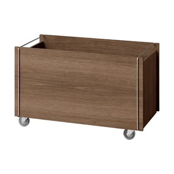 Boîte de rangement Moebe - Chêne fumé-acier inoxydable, avec roulettes, 33x60x31 cm - MOEBE