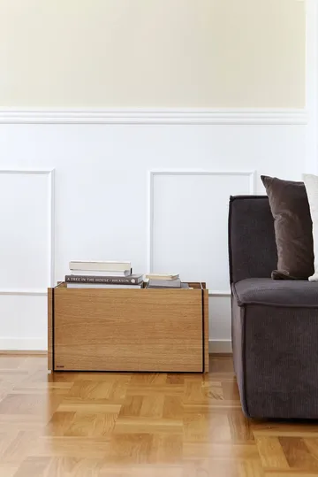 Boîte de rangement Moebe - Chêne fumé-acier inoxydable, avec roulettes, 33x60x31 cm - MOEBE