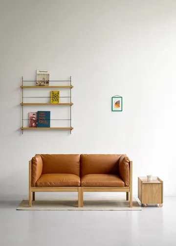 Boîte de rangement Moebe - Chêne huilé-acier inoxydable, avec roulettes, 33x60x31 cm - MOEBE