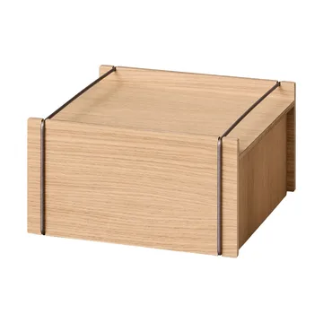 Boîte de rangement Moebe - Chêne huilé-acier inoxydable, small, 16,5x30x31 cm - MOEBE
