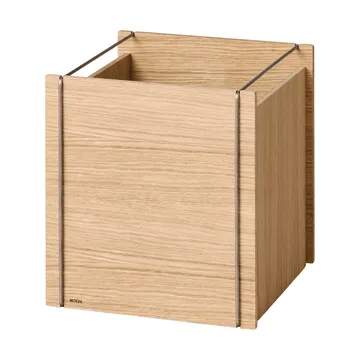 Boîte de rangement Moebe - Chêne huilé-acier inoxydable, square, 33x30x31 cm - MOEBE