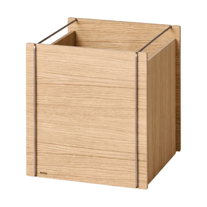 Boîte de rangement Moebe - Chêne huilé-acier inoxydable, square, 33x30x31 cm - MOEBE