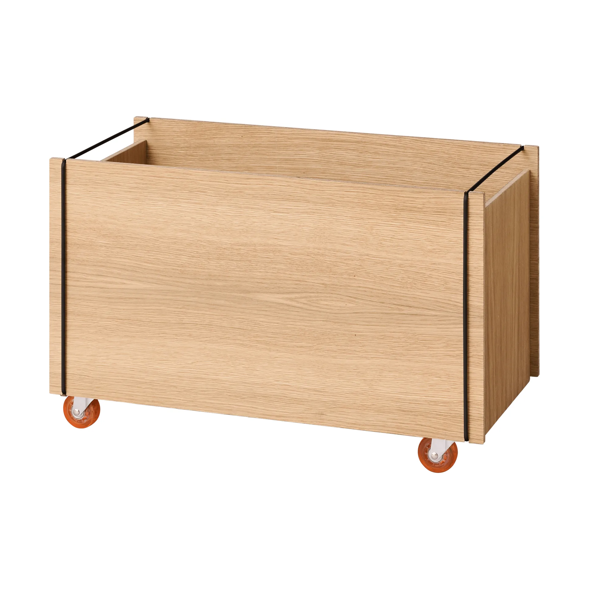 Boîte de rangement Moebe, Chêne huilé-noir, avec roulettes, 33x60x31 cm MOEBE
