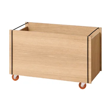 Boîte de rangement Moebe - Chêne huilé-noir, avec roulettes, 33x60x31 cm - MOEBE