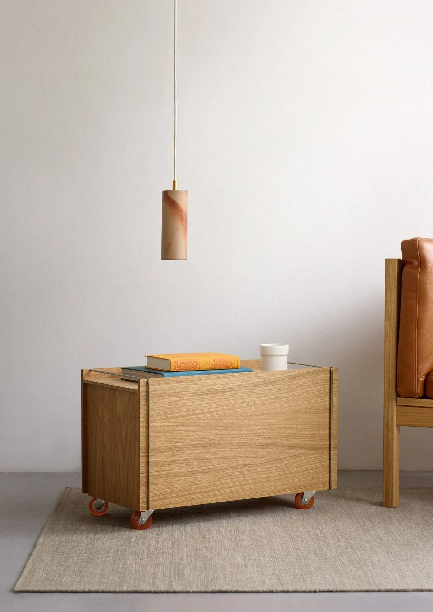 Boîte de rangement Moebe, Chêne huilé-noir, avec roulettes, 33x60x31 cm MOEBE